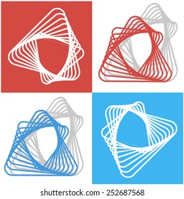Abstract geometric sign. Vector. 6. The image on the basis of curves. Color options.