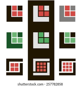 Abstract geometric sign. Vector. 7. Simple elegant geometric shape.