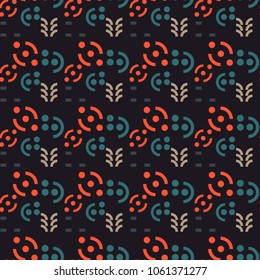 Abstract geometric signs seamless texture, modern design background.