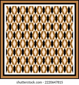 Abstract geometric silk scarf design. Vector Illustration.
