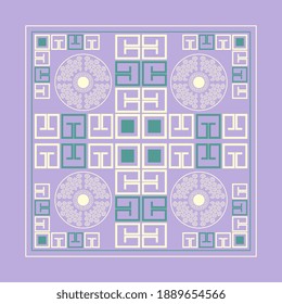 Resumen del patrón geométrico de la bufanda de seda. Diseño hijab