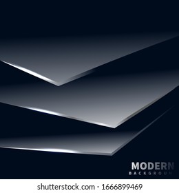 Abstract geometric silver and blue overlap background. Technology style. You can use for template brochure design. poster, banner web, flyer, etc.Vector illustration