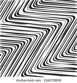 Resumen Impresión geométrica simple curvada de zigzag, patrón de onda, estilo étnico geométrico único, perfecto para fondos de sitio, papel de envolvimiento y diseño de tejido
