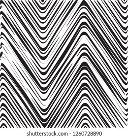 Resumen Impresión geométrica simple curvada de zigzag, patrón de onda, estilo étnico geométrico único, perfecto para fondos de sitio, papel de envolvimiento y diseño de tejido
