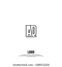 abstract geometric simple elegant AQ logo letters design concept