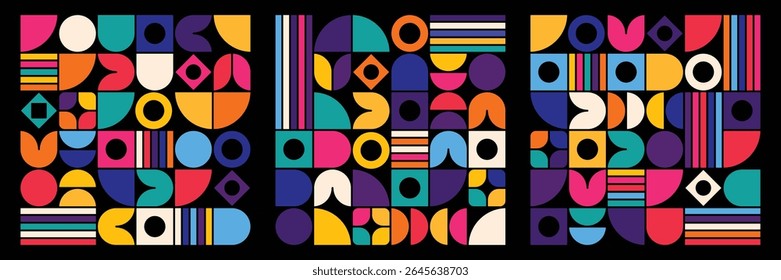 Abstract geometric simple layout wallpaper figure with triangle pattern color circle vector illustration.