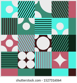 Abstract Geometric Simple shape Blue Green Pink Brown Color