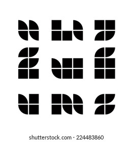 Abstract geometric simplistic icons set, vector abstract symbols.
