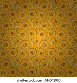 Abstract geometric sketch. Vector seamless pattern with gold gradient on yellow background. Geometric ornament with golden elements. Golden texture. Seamless geometric pattern.