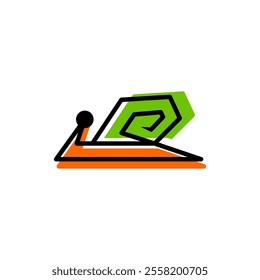 Abstract Geometric Snail logo vector