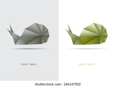 Abstract geometric snail vector sign.