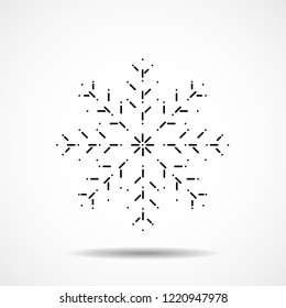 Abstract geometric snowflake on white isolated background. Vector illustration