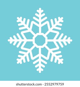 Icono geométrico Abstractas del Vector del copo de nieve en un fondo azul del océano.