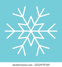 Icono geométrico Abstractas del Vector del copo de nieve en un fondo azul del océano.
