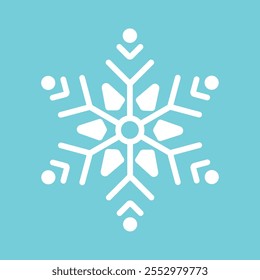 Icono geométrico Abstractas del Vector del copo de nieve en un fondo azul del océano.
