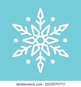 Icono geométrico Abstractas del Vector del copo de nieve en un fondo azul del océano.