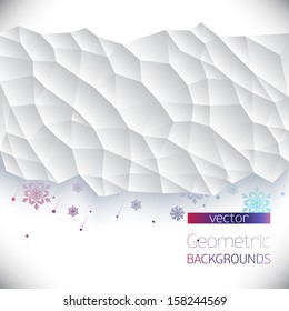 Abstract geometric snowflake white background. Winter time Background. Vector Illustration, Graphic Design Useful For Your Design.