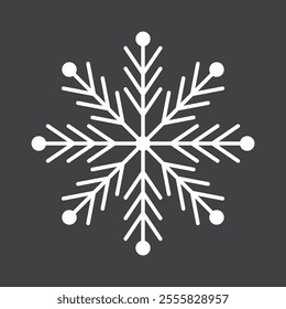 Abstract geometric snowflake winter icon on a muted pastel black background.