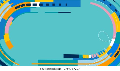 Abstract geometric soccer field background for World Championship 26. Modern sport stadium vector illustration.