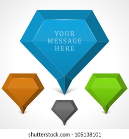 Abstract geometric speech bubbles set vector background. Eps 10.