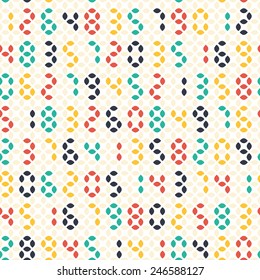 Abstract geometric spindle shape led numbers colorful seamless pattern for kids
