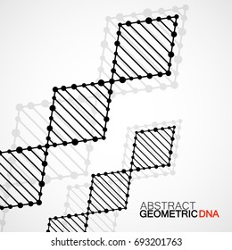 Abstract geometric spiral of DNA. Vector illustration. Eps 10
