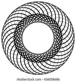 Abstract geometric spiral element with intersecting lines