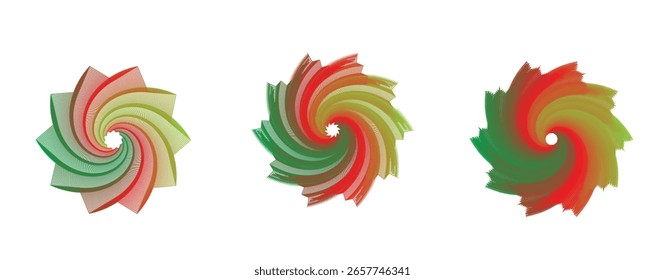 Abstract Geometric Spiral Flower Vector – Colorful Gradient Line Art Design