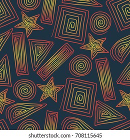 abstract geometric spiral lines seamless pattern