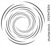Abstract geometric spiral, ripple element with circular, concentric lines. Abstract monochrome element
