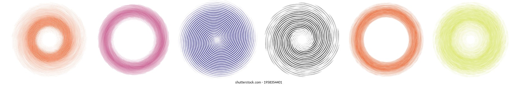 Abstract geometric spiral, swirl, twirl. Volute, helix convolution, contortion effect vector