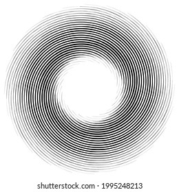 Abstract geometric spiral, swirl, twirl. Volute, helix convolution, contortion effect vector