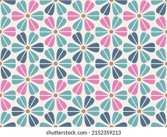 Abstract geometric spring colorful flower pattern on black background.