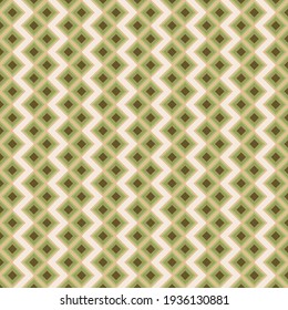 Resumen de fondo geométrico cuadrado en colores neutros. Patrón vectorial verde sin foco. Diseño de mosaicos de moda. Patrón de chevron de geometría simple