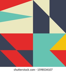 Abstract geometric of square artwork design with simple shape and figures. Vector pattern graphics with geometry elements. Perfect for web banner, business presentation, branding package, fabric print
