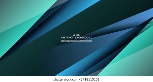 Fondo cuadrado geométrico Abstractas en azul y verde. Patrón de corte de papel líquido con diseño de sombra blanca. Vector eps10.