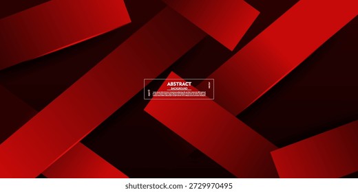 Abstract geometric square background with modern concept shadows. Bright red banner design. EPS10 vector.