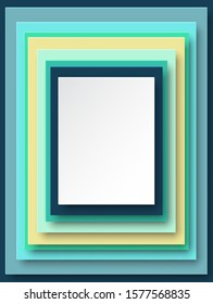 Abstract geometric square background in paper cut style. Straight lines. Design for brochures, posters, flyers, advertising. Place for text. Vector.