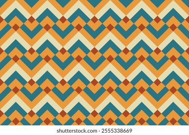 Abstract geometric square background, seamless geometric pattern in vintage colors.