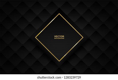 Abstract . Geometric square black background ,light and shadow. Vector.