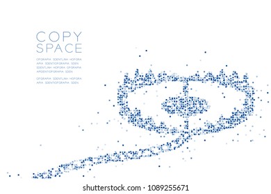 Abstract Geometric Square box pixel pattern Animal Trap shape, business risk concept design blue color illustration on white background with copy space, vector eps 10