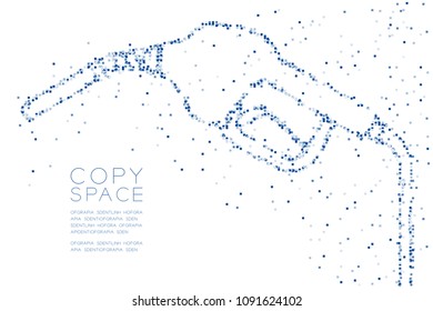 Abstract Geometric Square box pixel pattern Gas nozzle shape, transport energy concept design blue color illustration on white background with copy space, vector eps 10