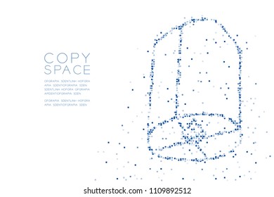 Abstract Geometric Square box pixel pattern Balloon lantern shape, loy krathong concept design blue color illustration on white background with copy space, vector eps 10