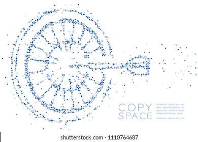 Abstract Geometric Square box pixel pattern Dartboard game shape, business success concept design blue color illustration on white background with copy space, vector eps 10