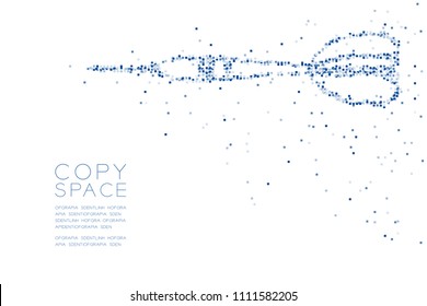 Abstract Geometric Square box pixel pattern Dartboard game shape, business success concept design blue color illustration on white background with copy space, vector eps 10