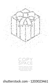 Abstract Geometric Square box pixel pattern Gift box shape, Happy Birthday concept design black color illustration on white background with copy space, vector eps 10