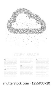 Abstract Geometric Square box pixel pattern Cloud symbol shape, Technology concept design black color illustration on white background with copy space, vector eps 10