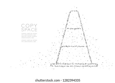 Abstract Geometric Square box pixel pattern Traffic cone, transportation equipment concept design black color illustration on white background with copy space, vector eps 10