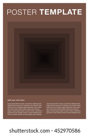 Abstract geometric square and brown color background flat design poster template with text and image. Applicable for covers, placards, posters, fliers and banner designs.