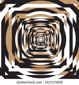 Abstract Geometric Square Circle Perspective Figures Repeated Ornament Background, Polygons Seamless Surface Pattern, Geometrical Batik Motifs, Wallpapers, Fabrics, Gift Wrapping, Templates, Ornaments